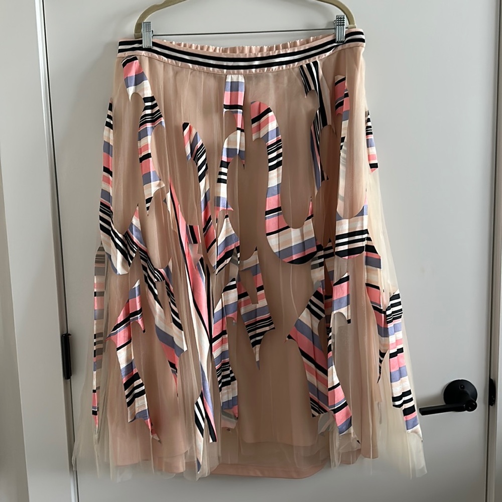 Anthropologie Abstract Midi Skirt